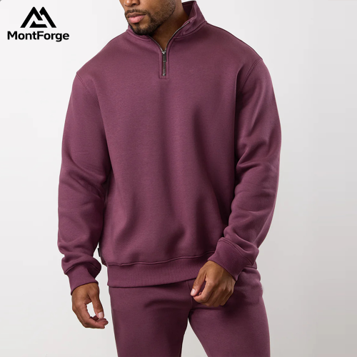 Custom Logo Wholesale Pullover Supplier | Men's Casual Quarter-Zip Sweatshirt