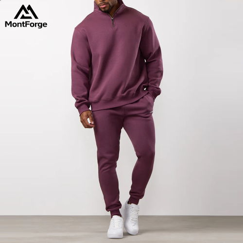 Custom Logo Wholesale Pullover Supplier | Men's Casual Quarter-Zip Sweatshirt