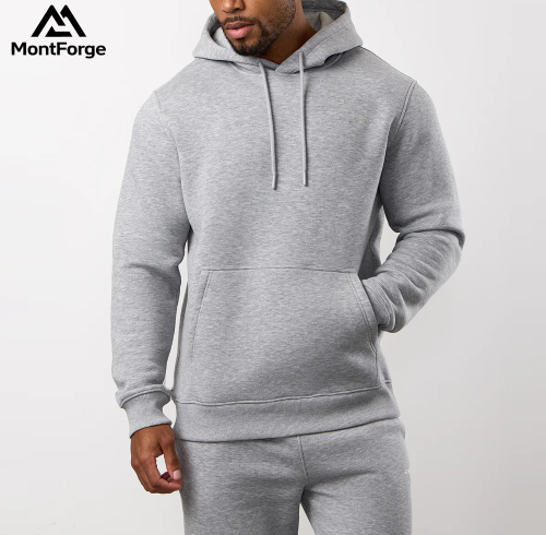 Wholesale Men's Relaxed Fit Grey Marl Hoodie Factory | Soft Breathable Cotton Blend Gym Sweatshirt