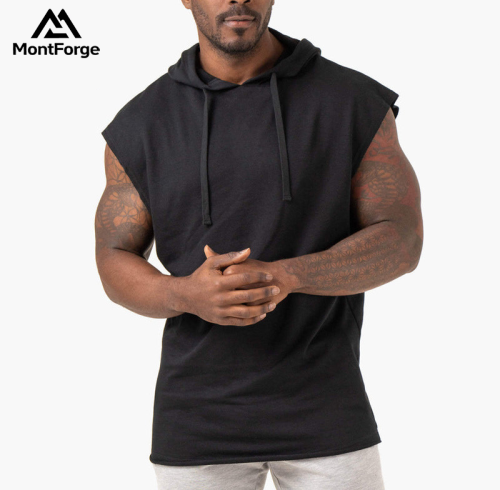 Custom Men's Sleeveless Hoodie | Sleeveless Workout Hoodie Factory