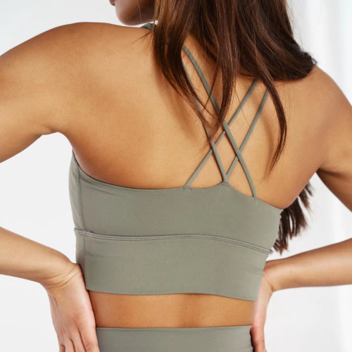 Custom Lightweight Cross Back Sports Bra – Breathable Skinny Strap Gym Bra for Women