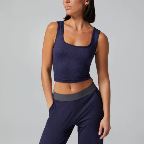Wholesale Scoop Neck Yoga Tank Top – Breathable Soft Sleeveless Workout Shirt for Women