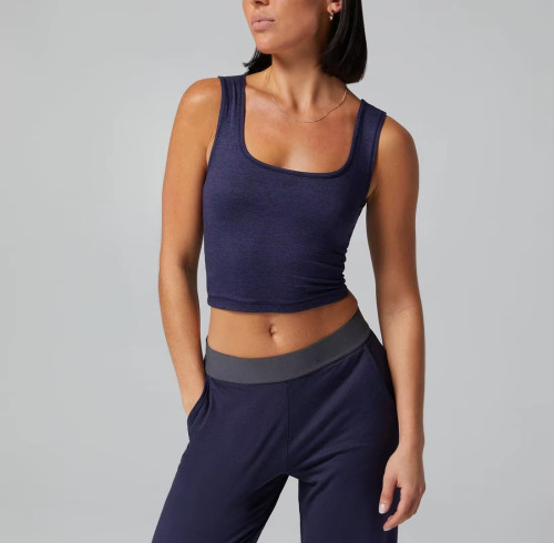 Wholesale Scoop Neck Yoga Tank Top – Breathable Soft Sleeveless Workout Shirt for Women