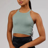 OEM Women’s  Padded Ribbed Crop Tank Top – Breathable Knitted Yoga & Workout Sports Bra