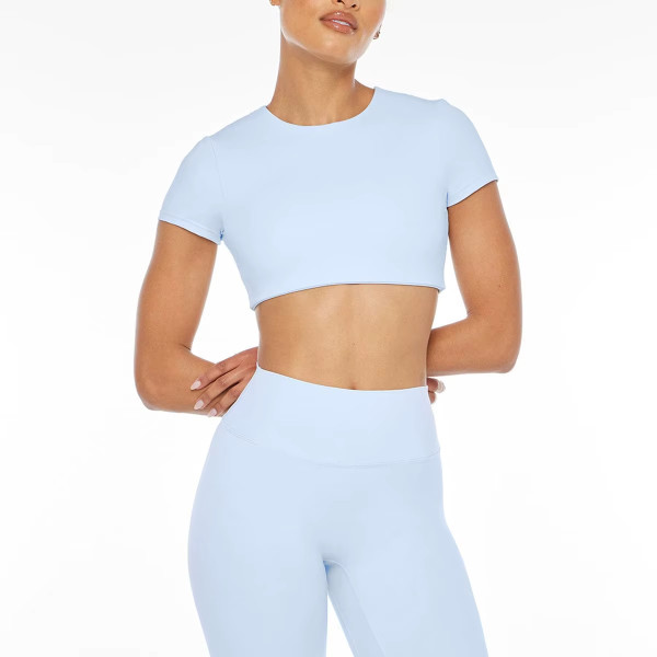 Custom 2-Piece Women ' s  Workout Set– Crop Top & High-Waist Leggings –Breathable Activewear for Gym