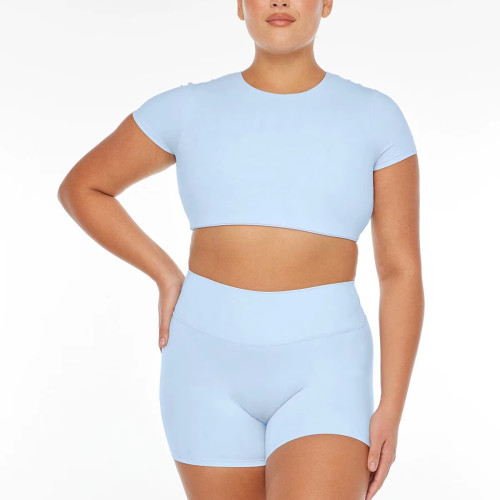 Custom 2-Piece Women ' s  Workout Set– Crop Top & High-Waist Leggings –Breathable Activewear for Gym