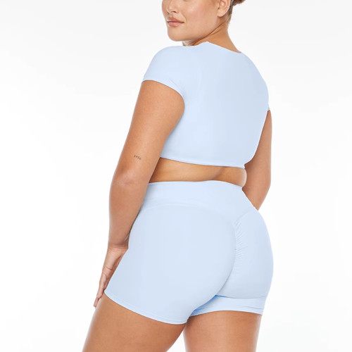 Custom 2-Piece Women ' s  Workout Set– Crop Top & High-Waist Leggings –Breathable Activewear for Gym