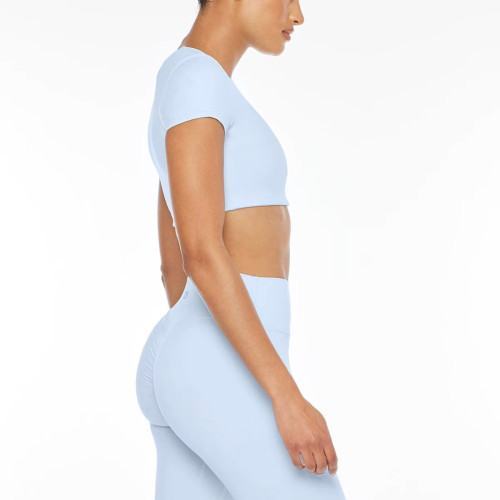 Custom 2-Piece Women ' s  Workout Set– Crop Top & High-Waist Leggings –Breathable Activewear for Gym