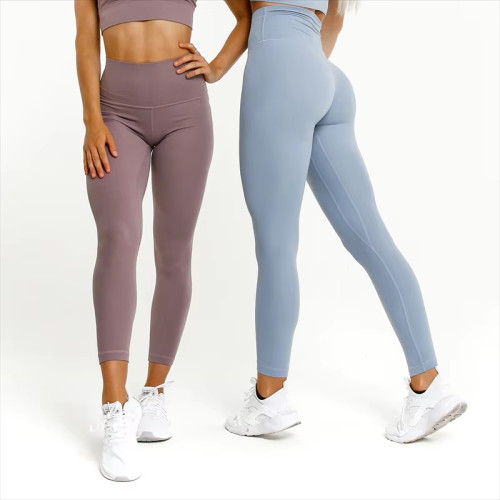 Custom Tummy Control Butt Lift Yoga Leggings – Solid Color High Waist Fitness Leggings for Women