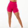 Custom Seamless Scrunch Yoga Shorts for Women – High Waist Butt-Lift Hot Pink Gym Shorts