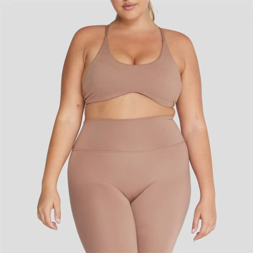 Wholesale Cross Back  Plus Size Sports Bra – Thin Strap High Impact  Workout Top for Women