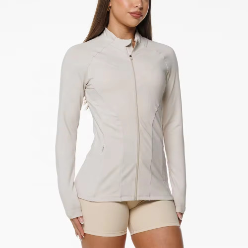 Custom Women's Running Jacket – Comfortable Fitness Zip-Up with Pockets for Workout