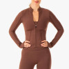 Women’s Slim Fit Gym Jacket – Sportswear Fitness Zip-Up with Pockets for Active Training