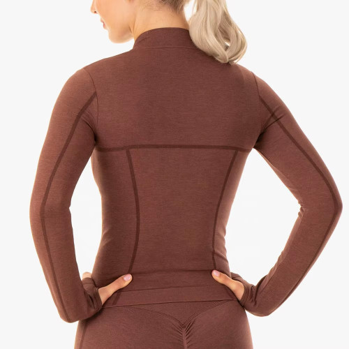 Women’s Slim Fit Gym Jacket – Sportswear Fitness Zip-Up with Pockets for Active Training