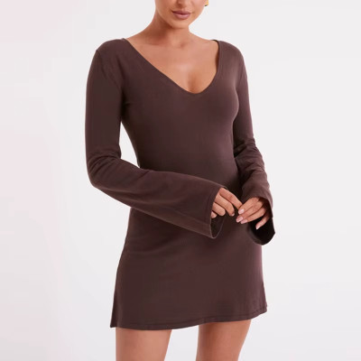 Women’s Flare Sleeve Active Mini Dress – Casual One-Piece Daily Outfit