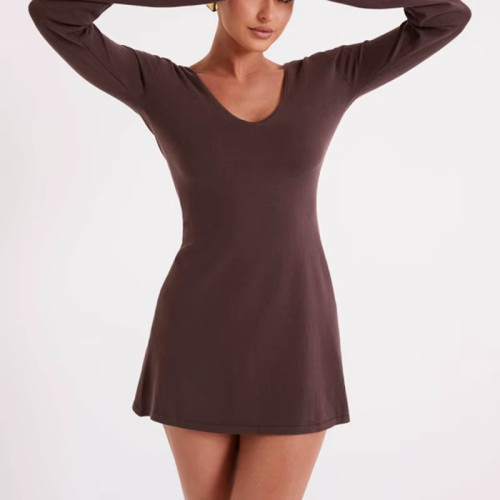 Women’s Flare Sleeve Active Mini Dress – Casual One-Piece Daily Outfit