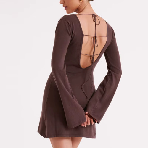 Women’s Flare Sleeve Active Mini Dress – Casual One-Piece Daily Outfit
