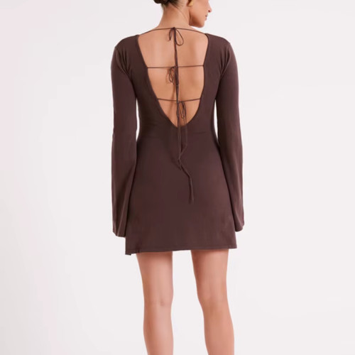 Women’s Flare Sleeve Active Mini Dress – Casual One-Piece Daily Outfit