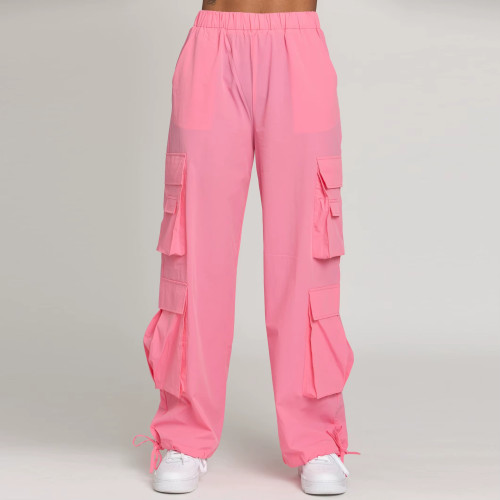 Custom Women’s Wide Leg Cargo Pants – Streetwear Multi-Pocket Trousers