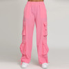 Custom Women’s Wide Leg Cargo Pants – Streetwear Multi-Pocket Trousers