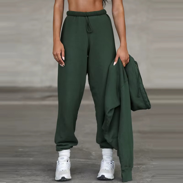 Pantalon de survêtement de sport personnalisé pour femmes | Coton éponge doux | Taille haute, coupe ample, jogging d'hiver (vente en gros)