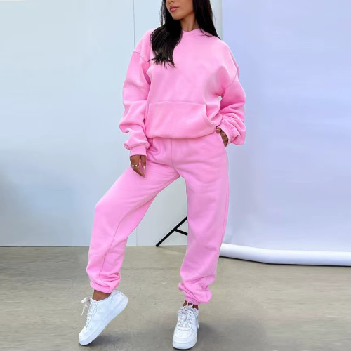 Women’s Hoodie Set | Custom Cotton Heavyweight Pullover & Stacked Joggers | Breathable Sweatpants