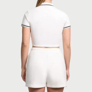Women’s Crop Polo Shirt | Pickleball & Tennis Wear | Breathable Fashion Golf Gym Top