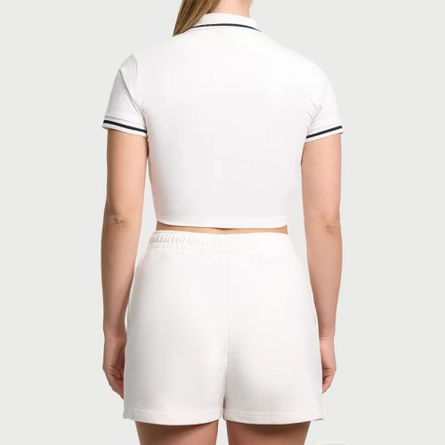 Women’s Crop Polo Shirt | Pickleball & Tennis Wear | Breathable Fashion Golf Gym Top