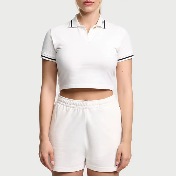 Women’s Crop Polo Shirt | Pickleball & Tennis Wear | Breathable Fashion Golf Gym Top