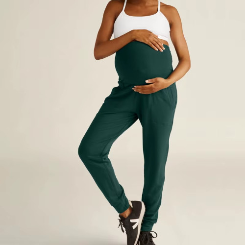Women’s Maternity Sweatpants | Cotton Breathable Jogger Pants | Ribbed Waist Pregnancy Pants