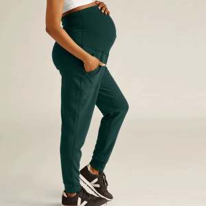 Women’s Maternity Sweatpants | Cotton Breathable Jogger Pants | Ribbed Waist Pregnancy Pants