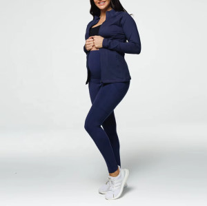 Women’s Maternity Leggings | Dark Blue Super High Waist | Four-Way Stretch Breathable Pants
