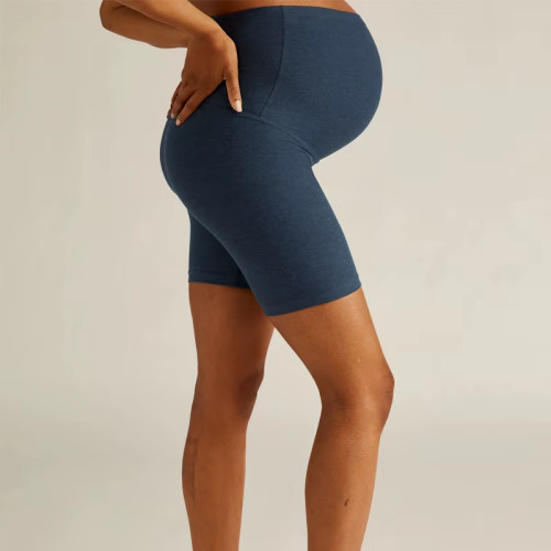 Women’s Maternity Biker Shorts | High Quality Nylon Fabric | Solid Color Pregnancy Activewear