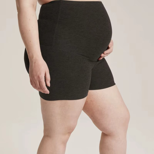 Women’s Maternity Biker Shorts | High Quality Nylon Fabric | Solid Color Pregnancy Activewear
