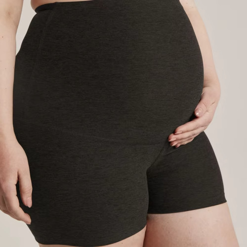 Women’s Maternity Biker Shorts | High Quality Nylon Fabric | Solid Color Pregnancy Activewear