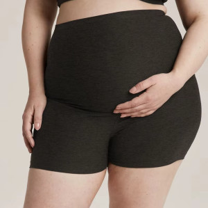 Women’s Maternity Biker Shorts | High Quality Nylon Fabric | Solid Color Pregnancy Activewear