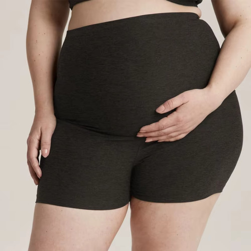 Women’s Maternity Biker Shorts | High Quality Nylon Fabric | Solid Color Pregnancy Activewear