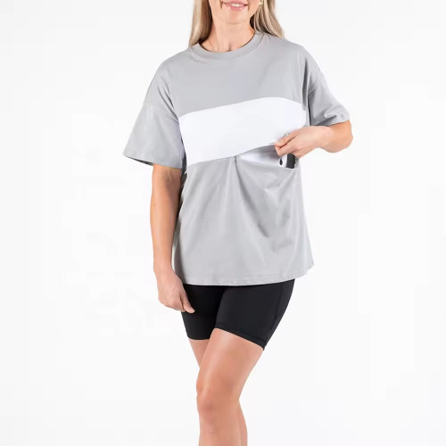 Women’s Breastfeeding T-Shirt | Oversize Boyfriend Style | Nursing & Pregnancy Feeding Top