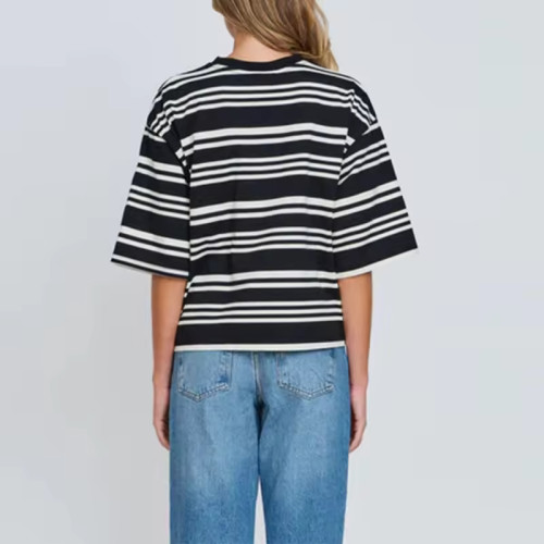 Women’s Nursing T-Shirt | Knit Contrast Panel Tee | Breastfeeding Friendly Custom Maternity Top