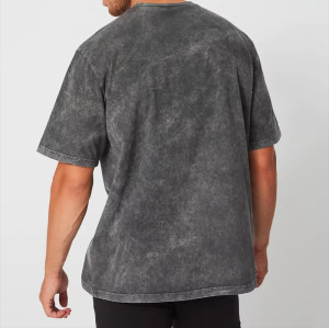 Men’s Oversized T-Shirt | Short Sleeve Breathable Tee | Acid Wash Loose Shirt with Custom Logo