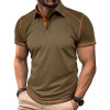 Custom Men's Polo Shirt | Short Sleeve Splicing Print | Golf Shirt with Turn-Down Collar & Buttons