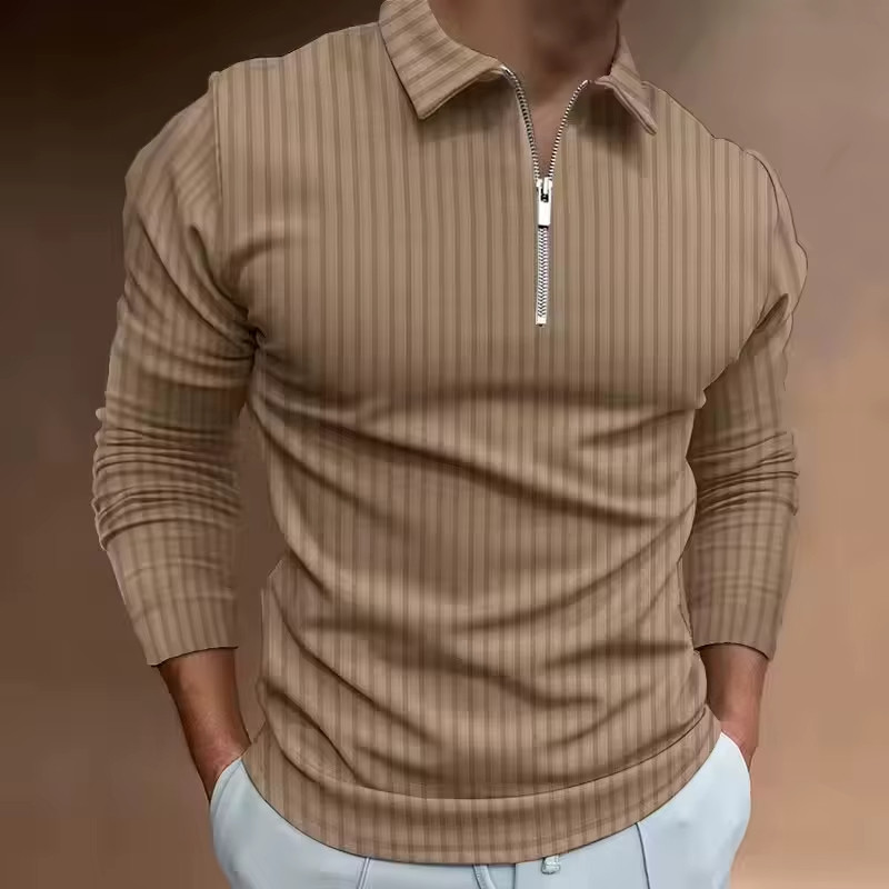 Quarter Zipper Lapel Shirt