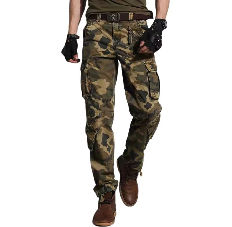 Green Cotton Stretch Cargo Pants