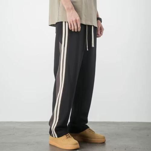 Custom Men’s Track Pants | Wide Straight Leg Joggers | Vintage Oversized Flared Side Stripe Trousers