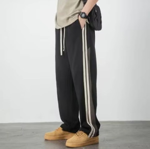 Custom Men’s Track Pants | Wide Straight Leg Joggers | Vintage Oversized Flared Side Stripe Trousers