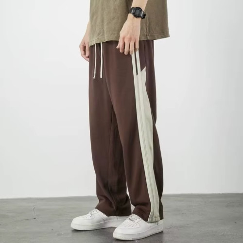 Custom Men’s Track Pants | Wide Straight Leg Joggers | Vintage Oversized Flared Side Stripe Trousers