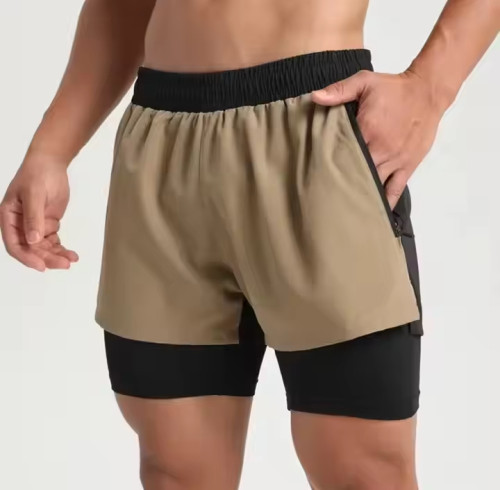 Custom Men's Gym Shorts  | Quick Dry Compression Liner | Drawstring Solid Sports Workout  Shorts
