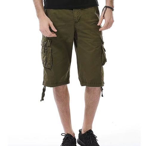 OEM Custom Men's Cargo Shorts | Full Elastic Waist | Loose Fit Drawstring Gym Wear Shorts