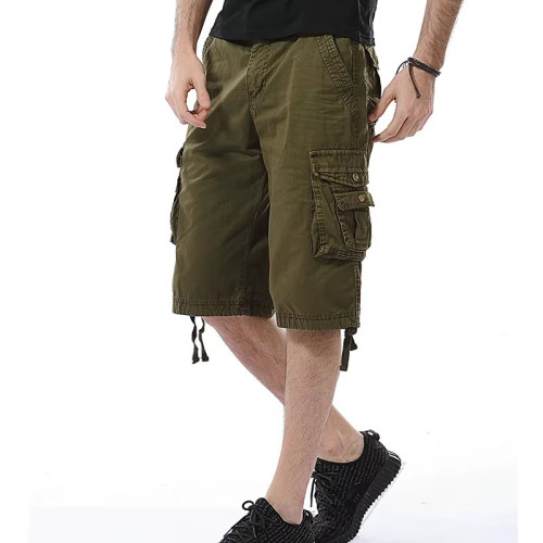 OEM Custom Men's Cargo Shorts | Full Elastic Waist | Loose Fit Drawstring Gym Wear Shorts