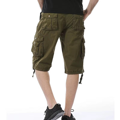 OEM Custom Men's Cargo Shorts | Full Elastic Waist | Loose Fit Drawstring Gym Wear Shorts